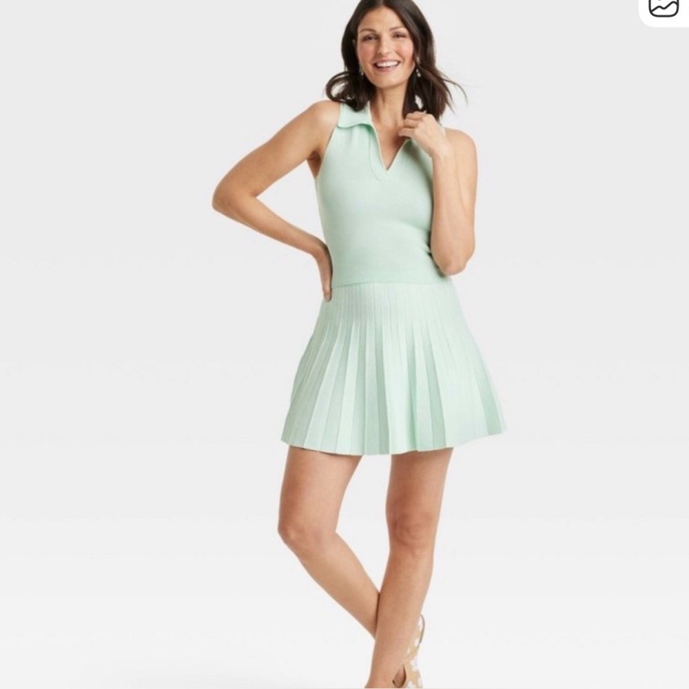 a new day Mint Green Pleated Skirt and top matching set